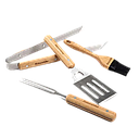 [6927595765623] Naturehike Four-piece barbecue tool set - Wood + stainless steel